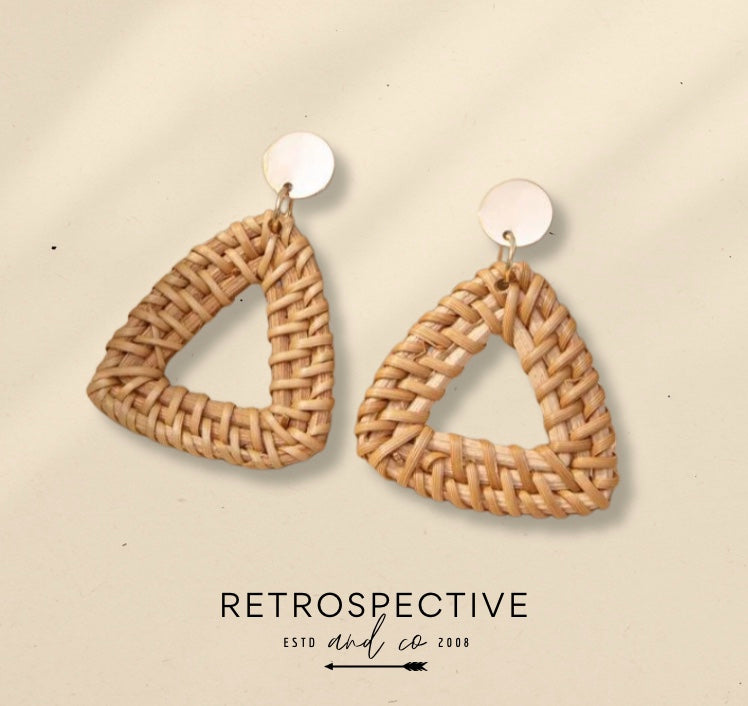 Myan Beach Rattan Earrings [Natural]