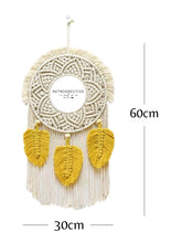 Load image into Gallery viewer, Bree Feather Macrame Wall Hanging [Cream/Mustard]
