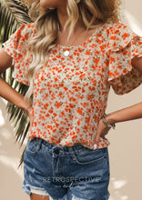 Load image into Gallery viewer, Aubrielle Frill Sleeve Blouse
