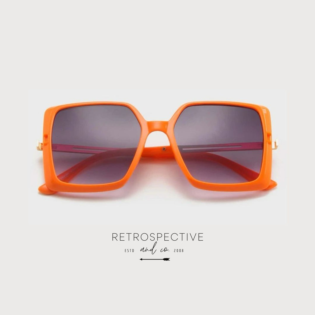 Avery Funk Square Sunglasses [Orange]