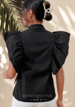 Load image into Gallery viewer, Paige Ruffle Blouse [Black] XLarge

