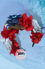 Load image into Gallery viewer, Red and Blue Flower Crown
