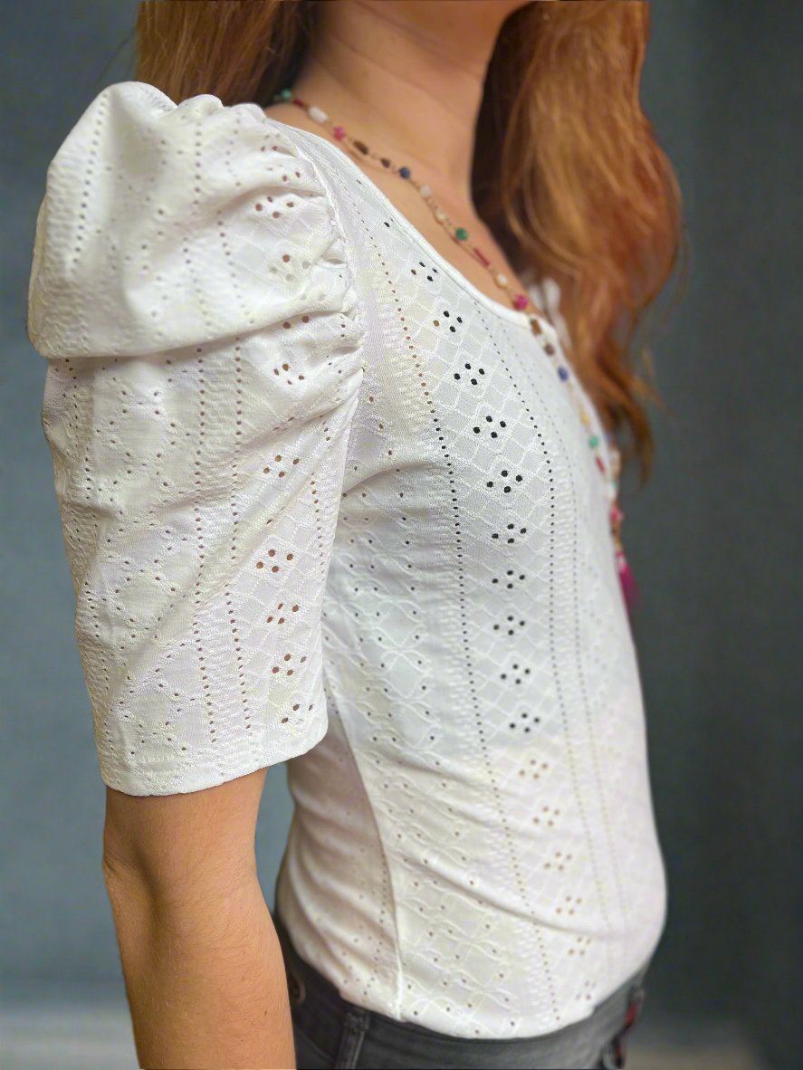 Eve Puff Sleeve Blouse [White]