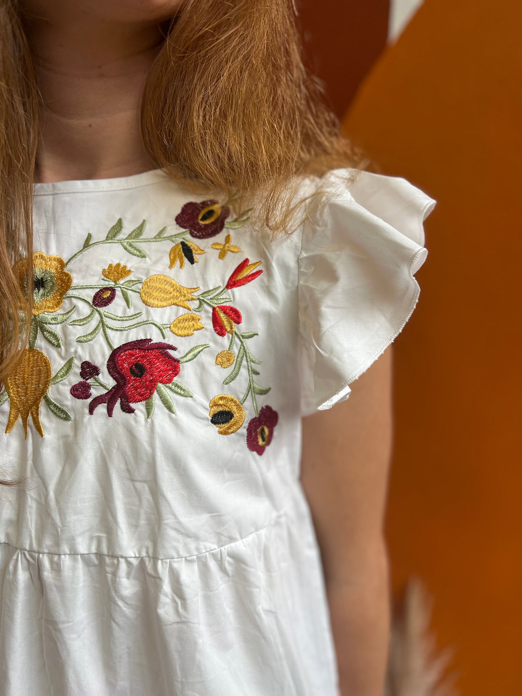 Taite Embroidered Folk Smock [White]