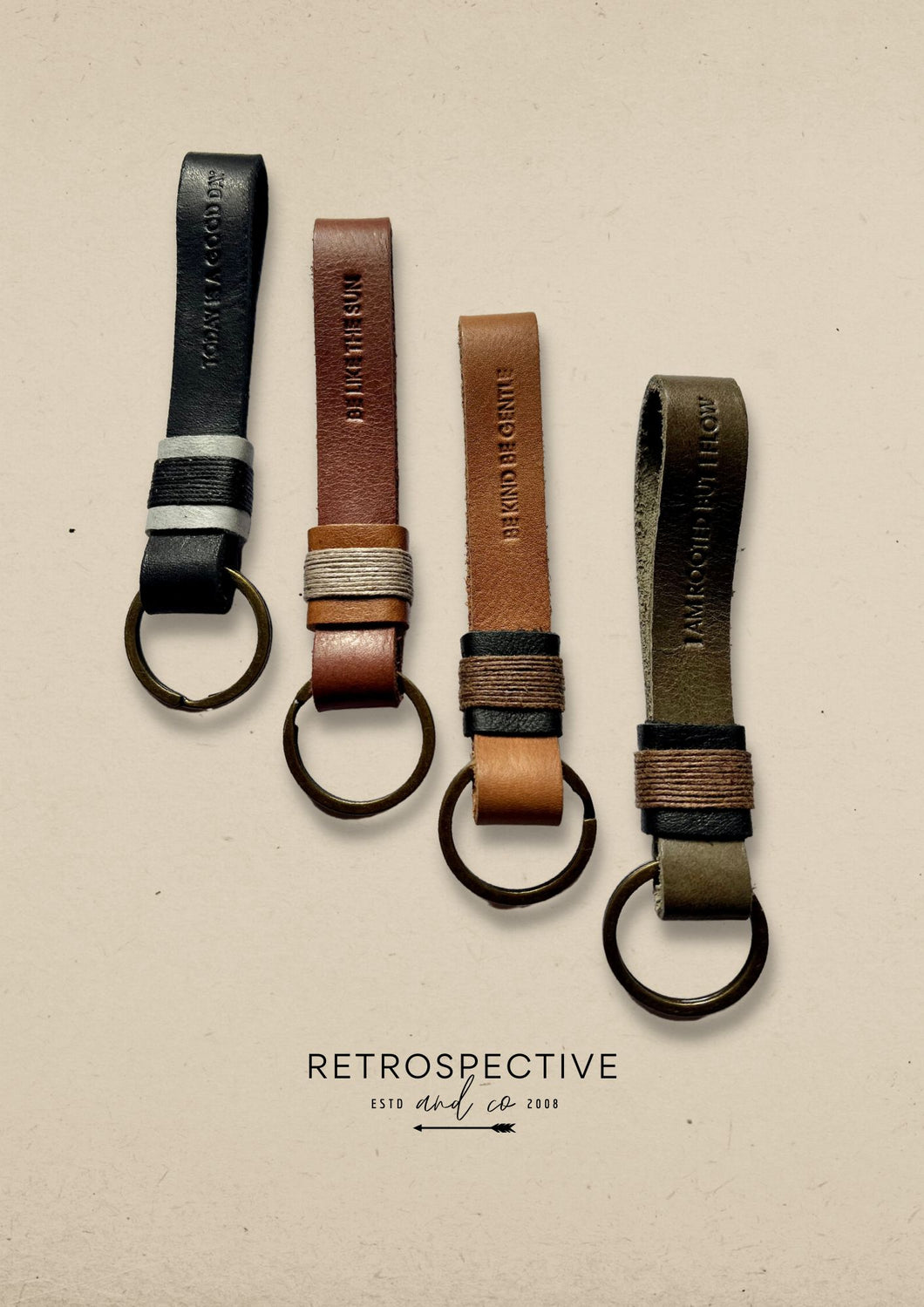 The Mantra Single Leather Key rings [Assorted]
