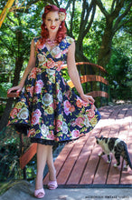Load image into Gallery viewer, Navy Rose Nancy Dress: Small
