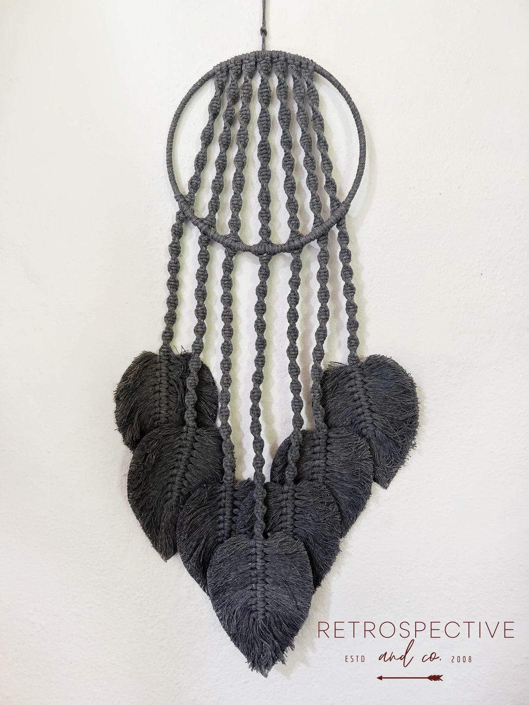 Macrame Nola Leaf Wall Hanging [Grey]